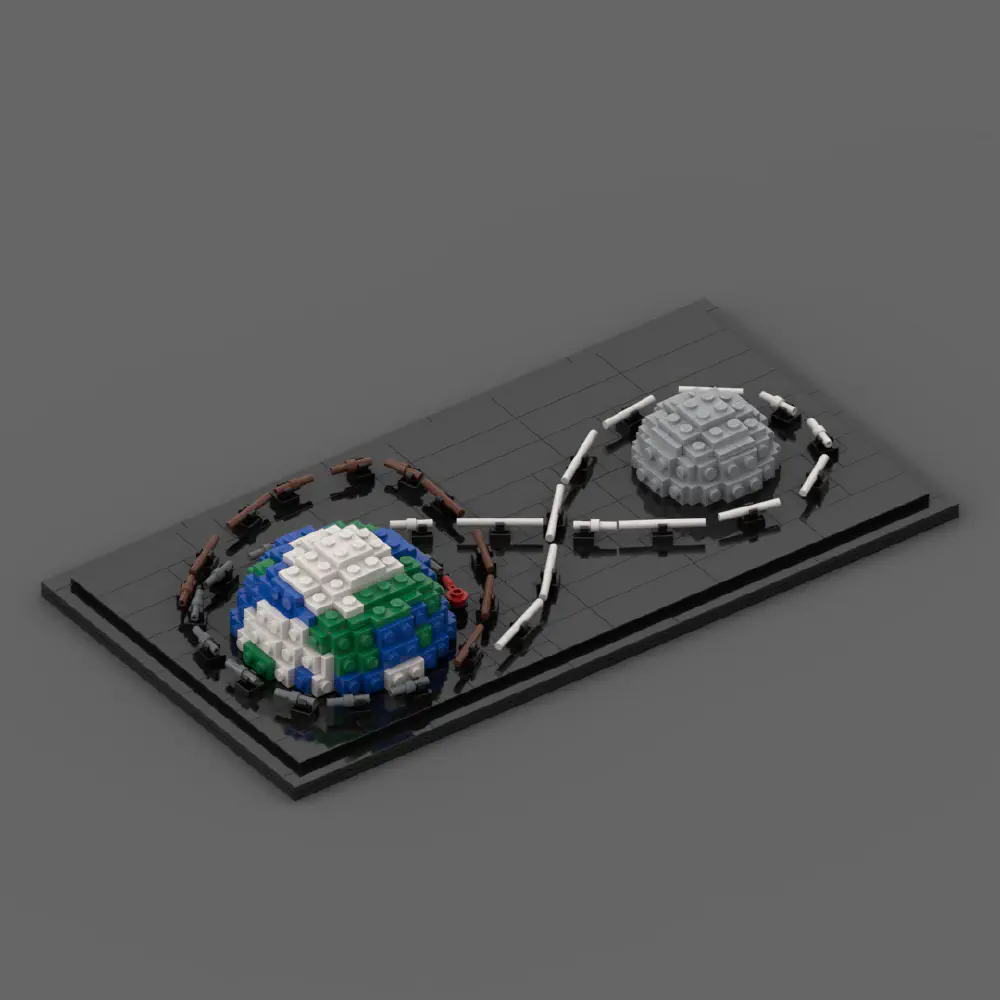 Artemis II Flight Path LEGO MOC - Render 2