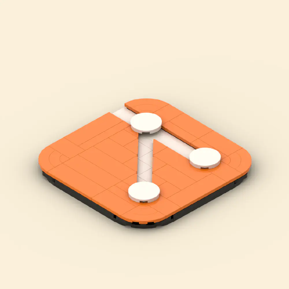 Git Logo – 20-Year Anniversary LEGO MOC - Render 4