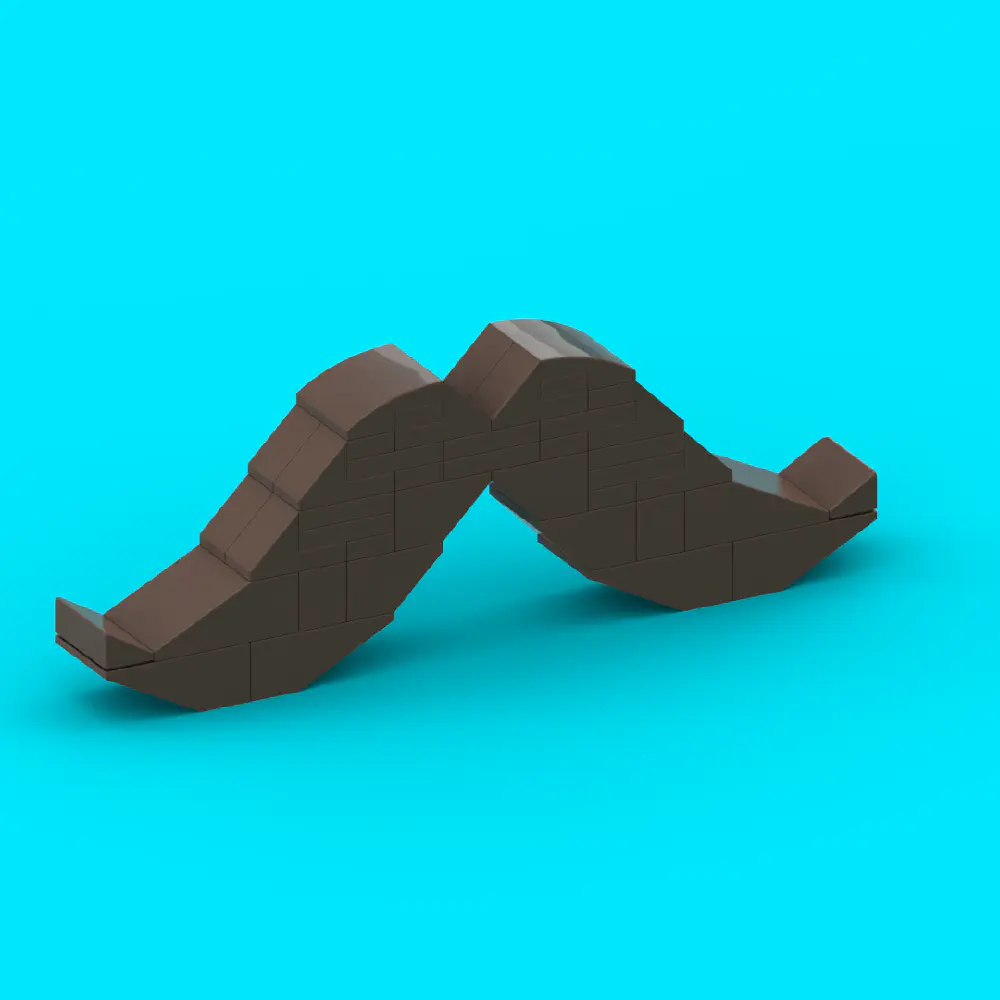 Brown Mustache LEGO MOC - Render 1