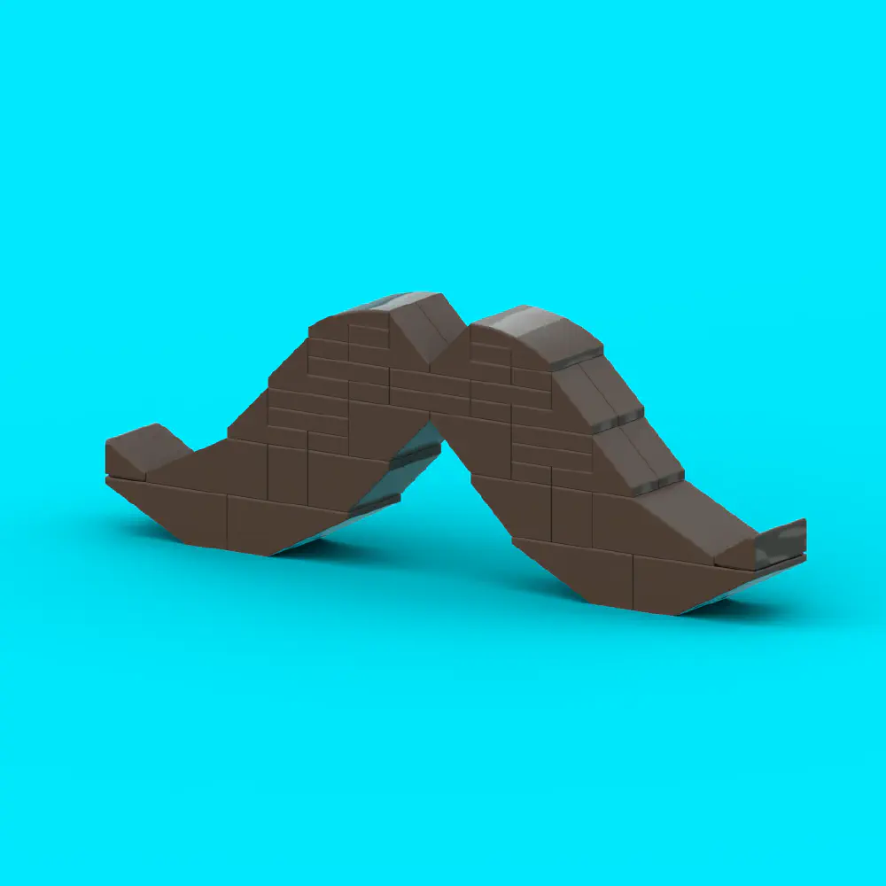 Brown Mustache LEGO MOC - Render 3