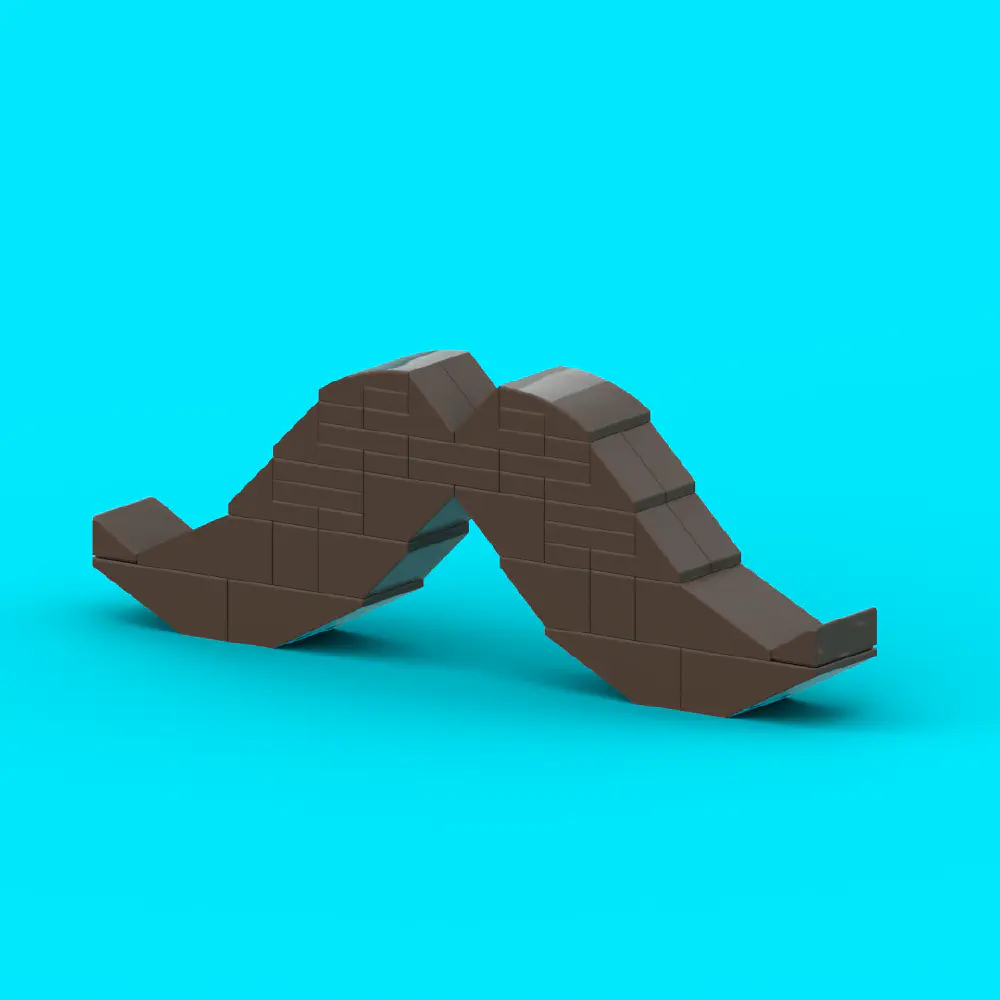Brown Mustache LEGO MOC - Render 6