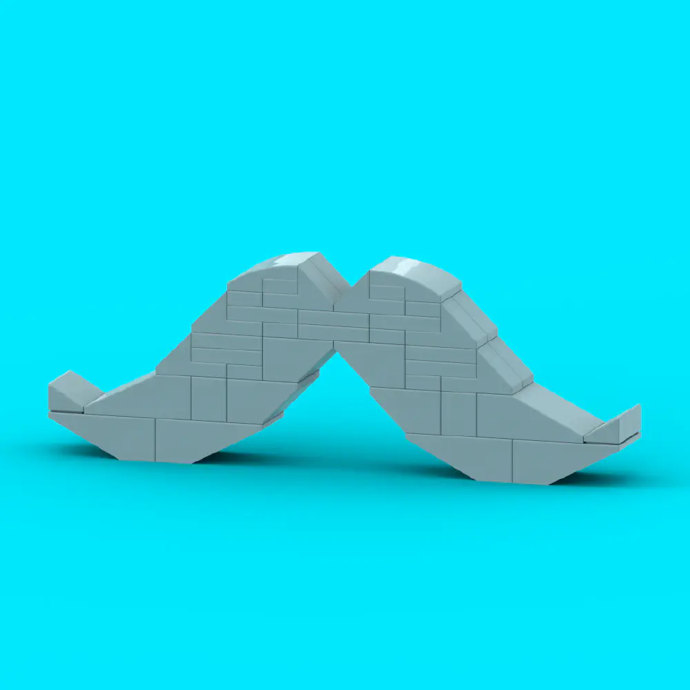 Gray Mustache LEGO MOC - Render 3