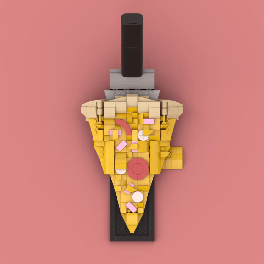 The Perfect Slice: LEGO Pizza LEGO MOC - Render 5